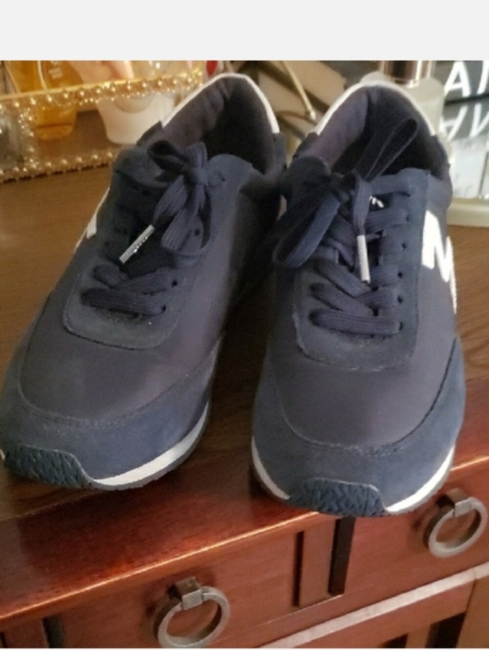 Michael Kors Navy and White Women's Sneakers